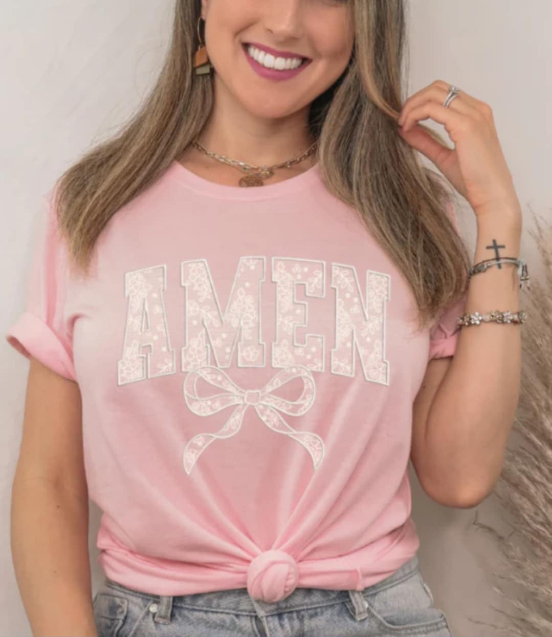 Lace Amen Printed Tee