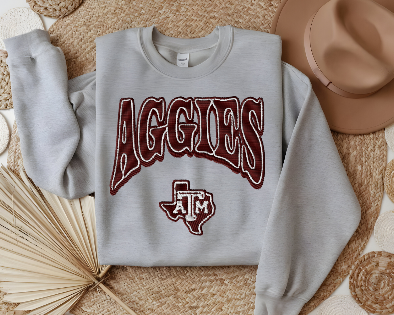 Faux Embroidered Gameday Crewneck