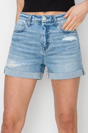 SOPHIE RISEN HIGH RISE CUFFED SHORTS