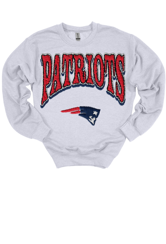 Faux Embroidery Patriots Gameday Sweatshirt