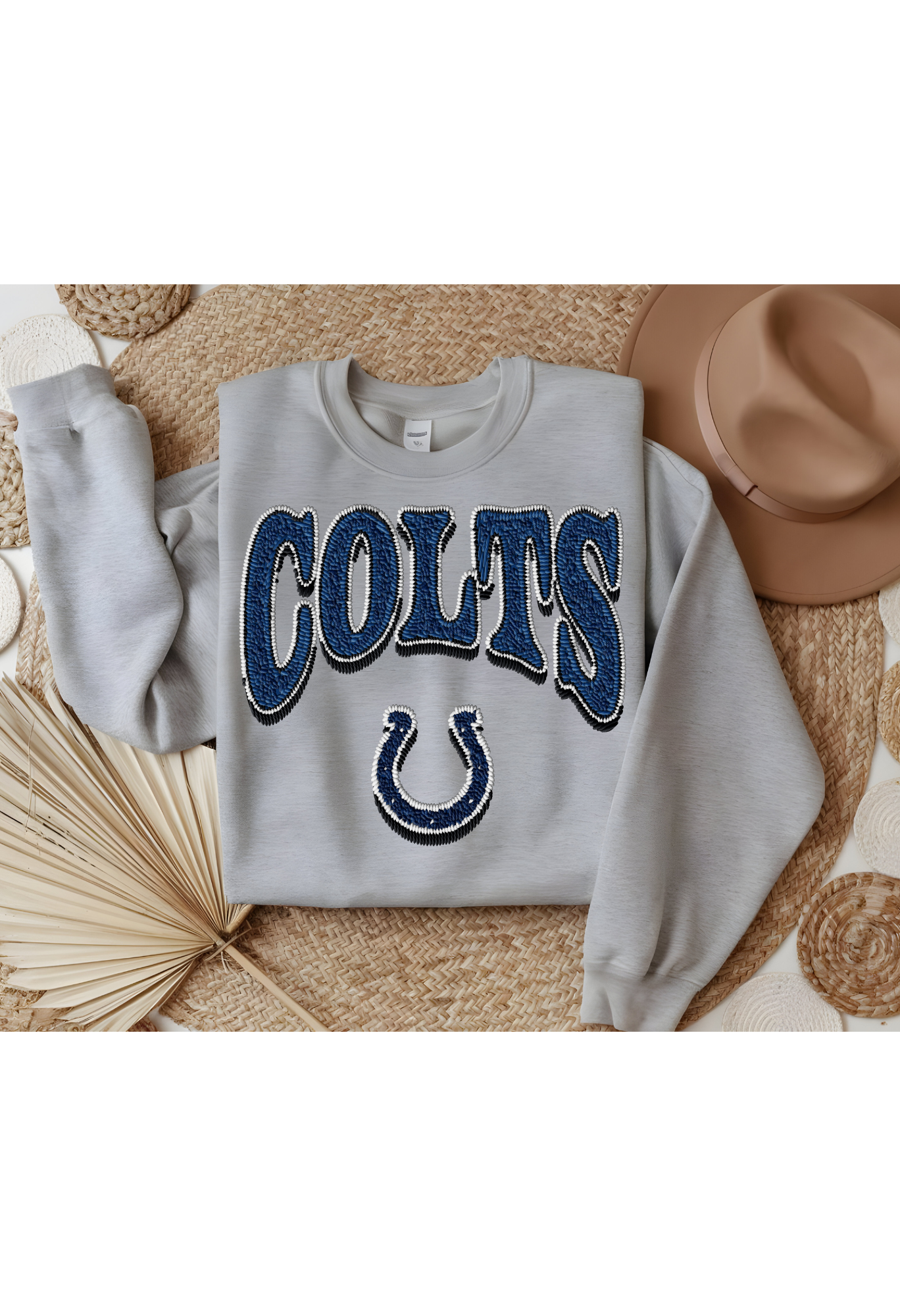 Faux Embroidery Colts Gameday Sweatshirt