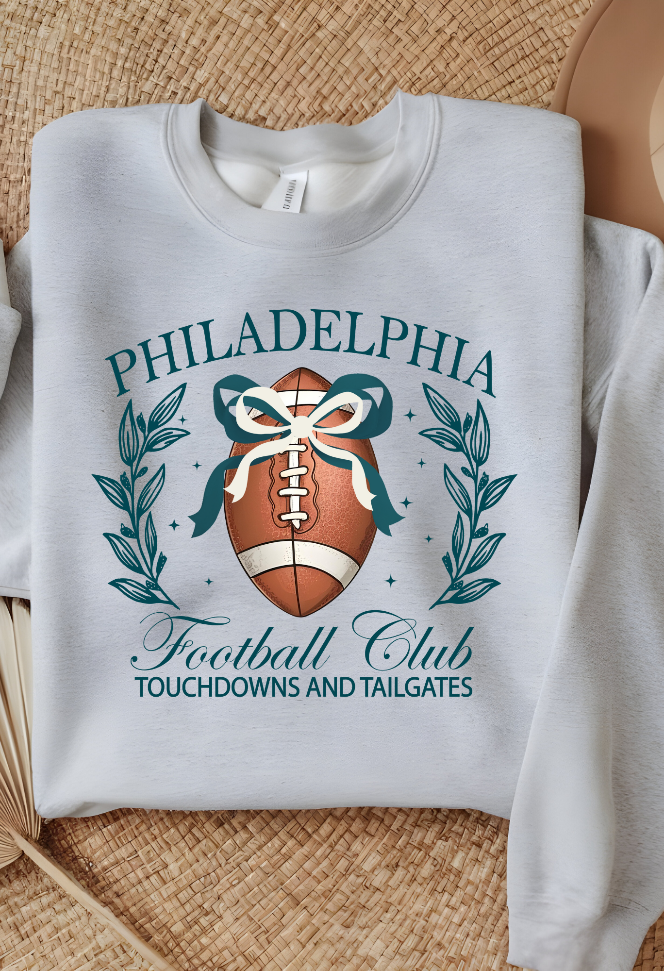 Philadelphia Coquette Football Sweatshirt Girly Football Bow Sublimation Sweatshirt or Tee