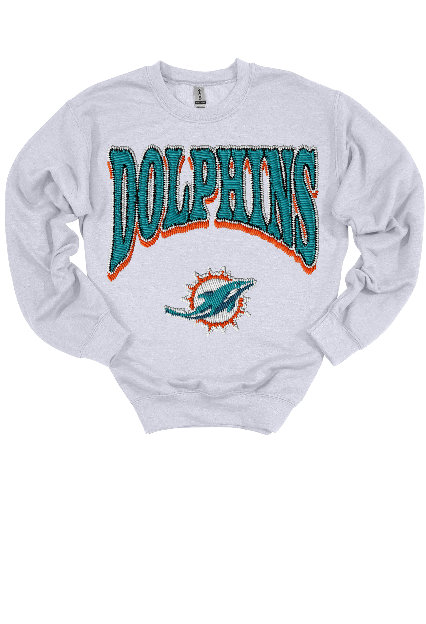 Faux Embroidery Dophins Gameday Sweatshirt