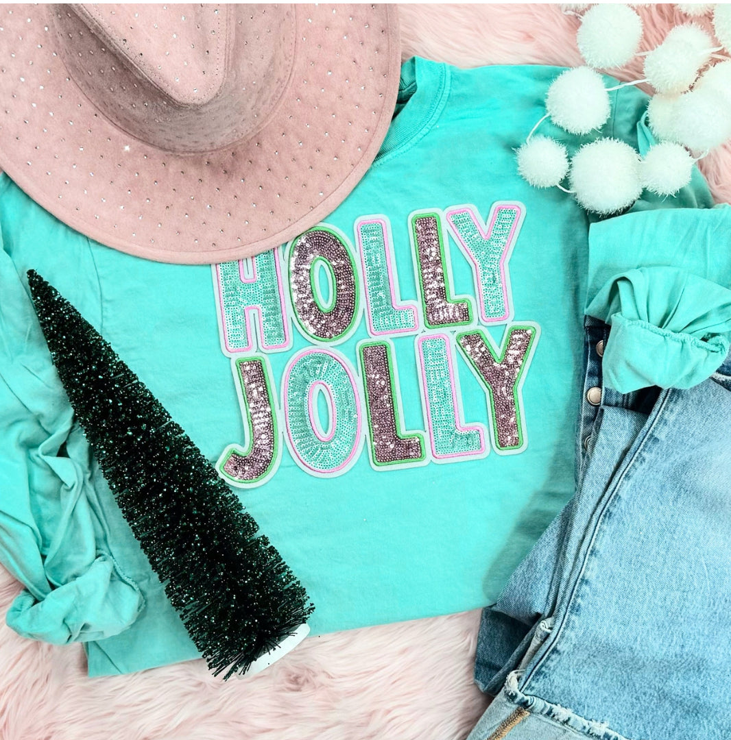 Holly Jolly Sequin Patch Sweatshirt