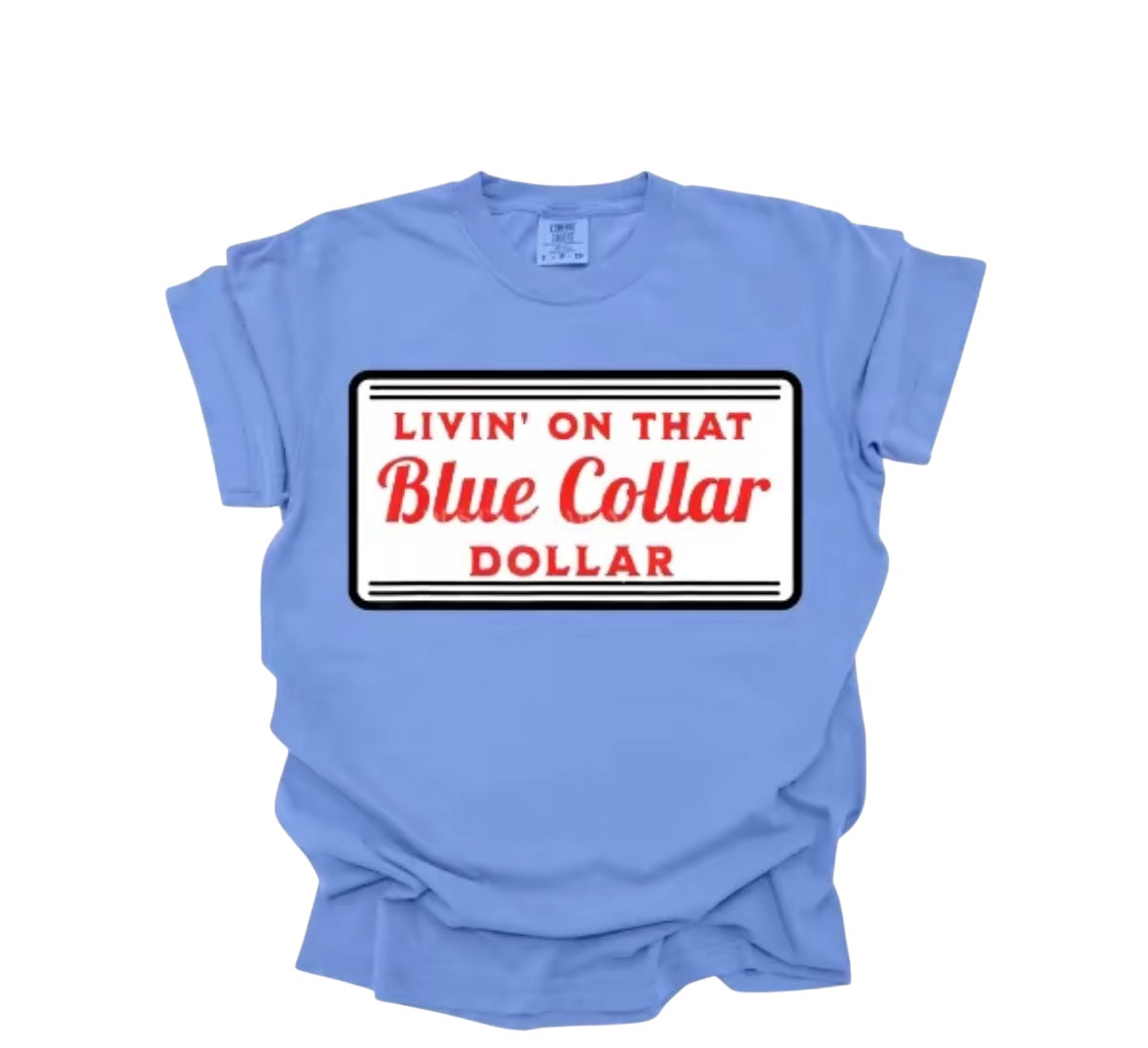 Blue Color Dollar Graphic Tee
