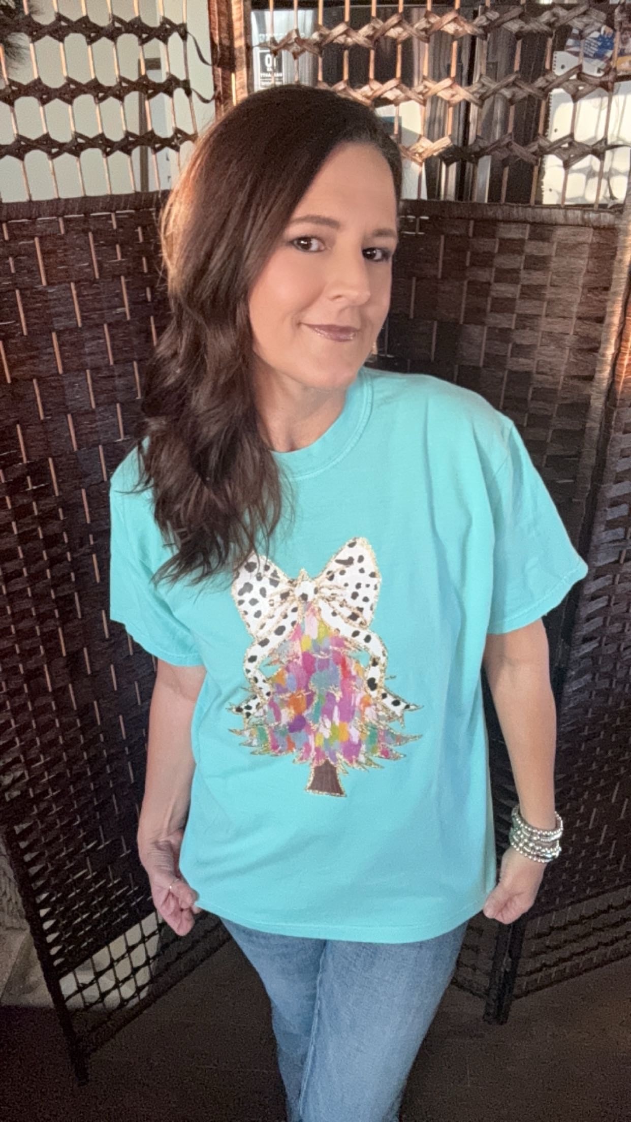 Brush Stroke Christmas Tree Comfort Color Tee
