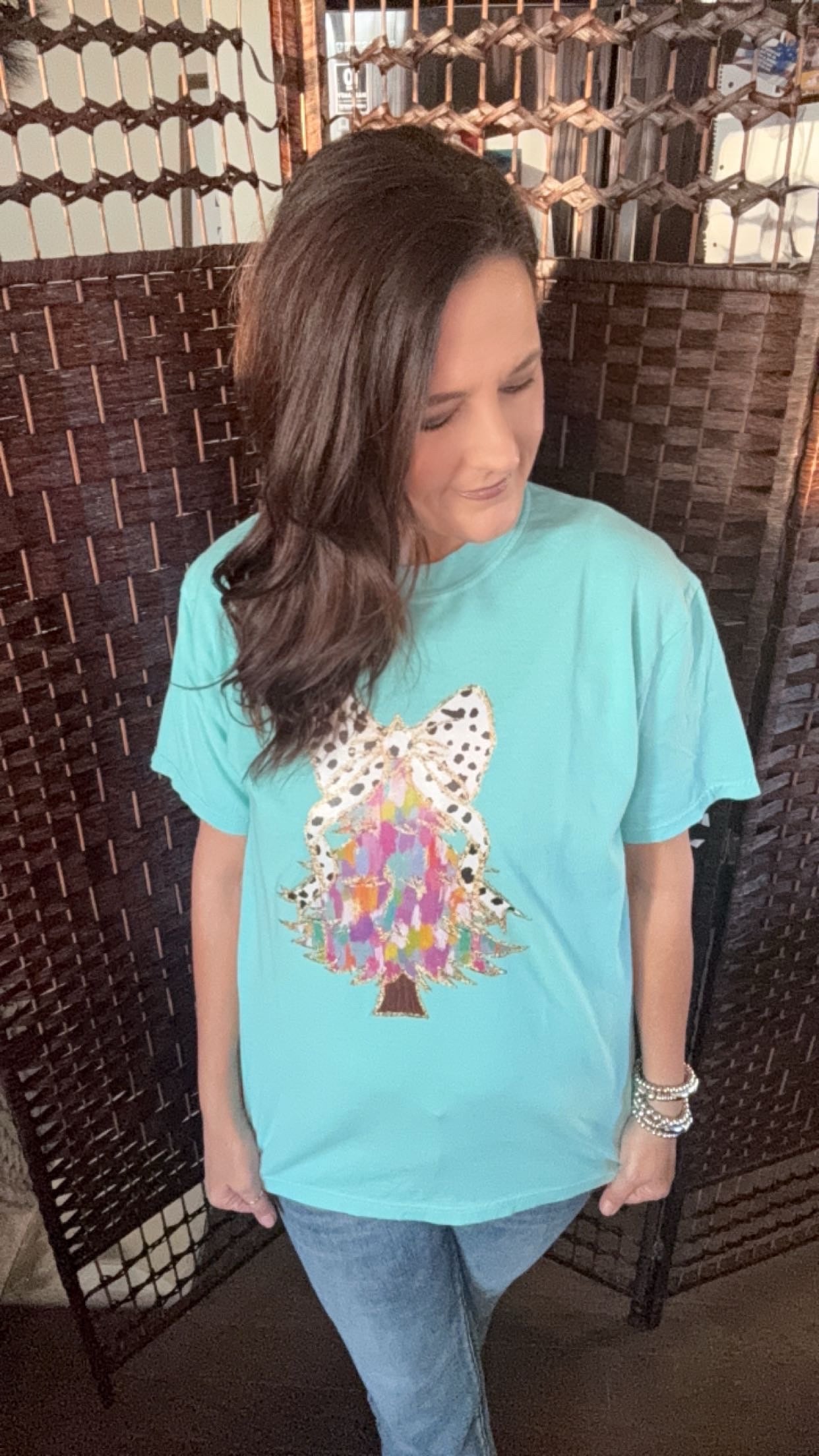 Brush Stroke Christmas Tree Comfort Color Tee