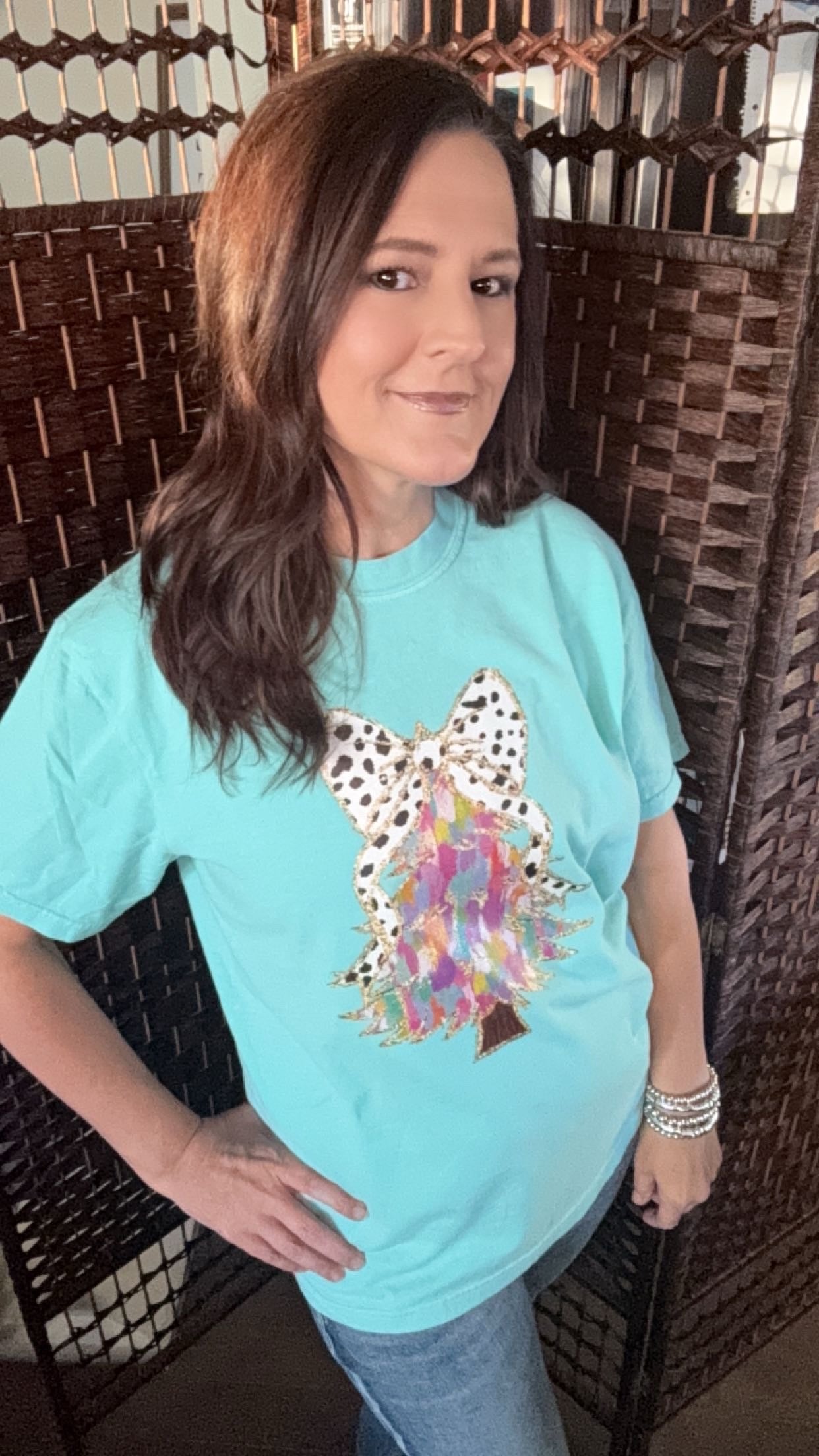 Brush Stroke Christmas Tree Comfort Color Tee