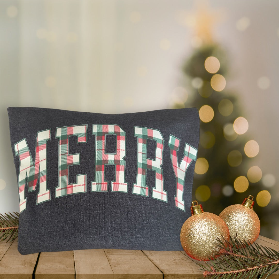 Plaid Merry Crewneck