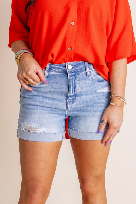 SOPHIE RISEN HIGH RISE CUFFED SHORTS