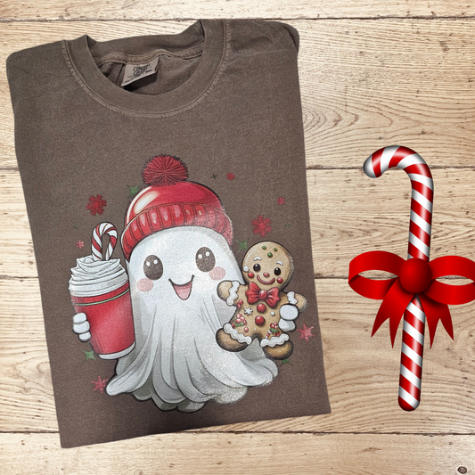 Jolly The Christmas Ghost Comfort Color Tee