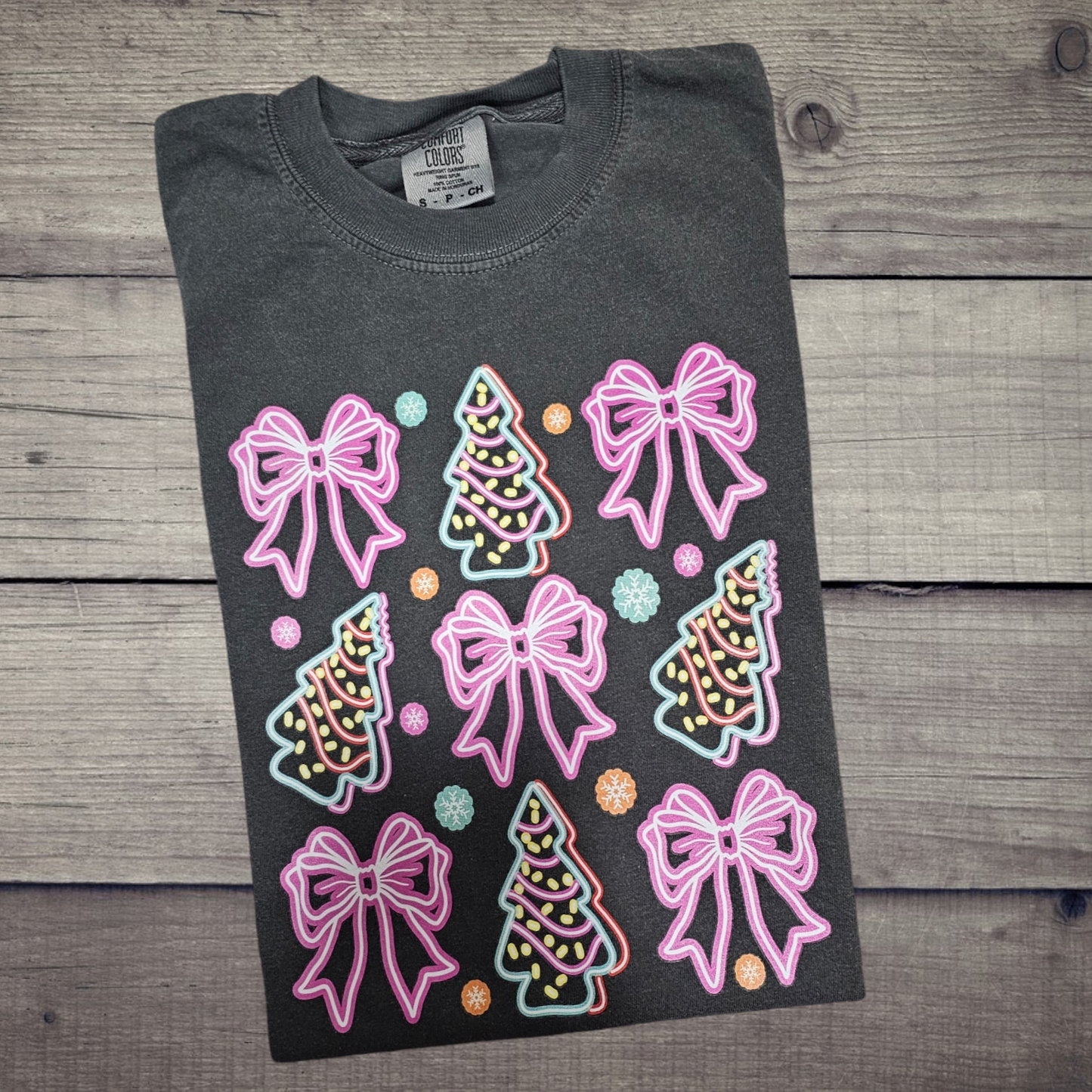 Neon Christmas Tree Coquette Comfort Color Tee