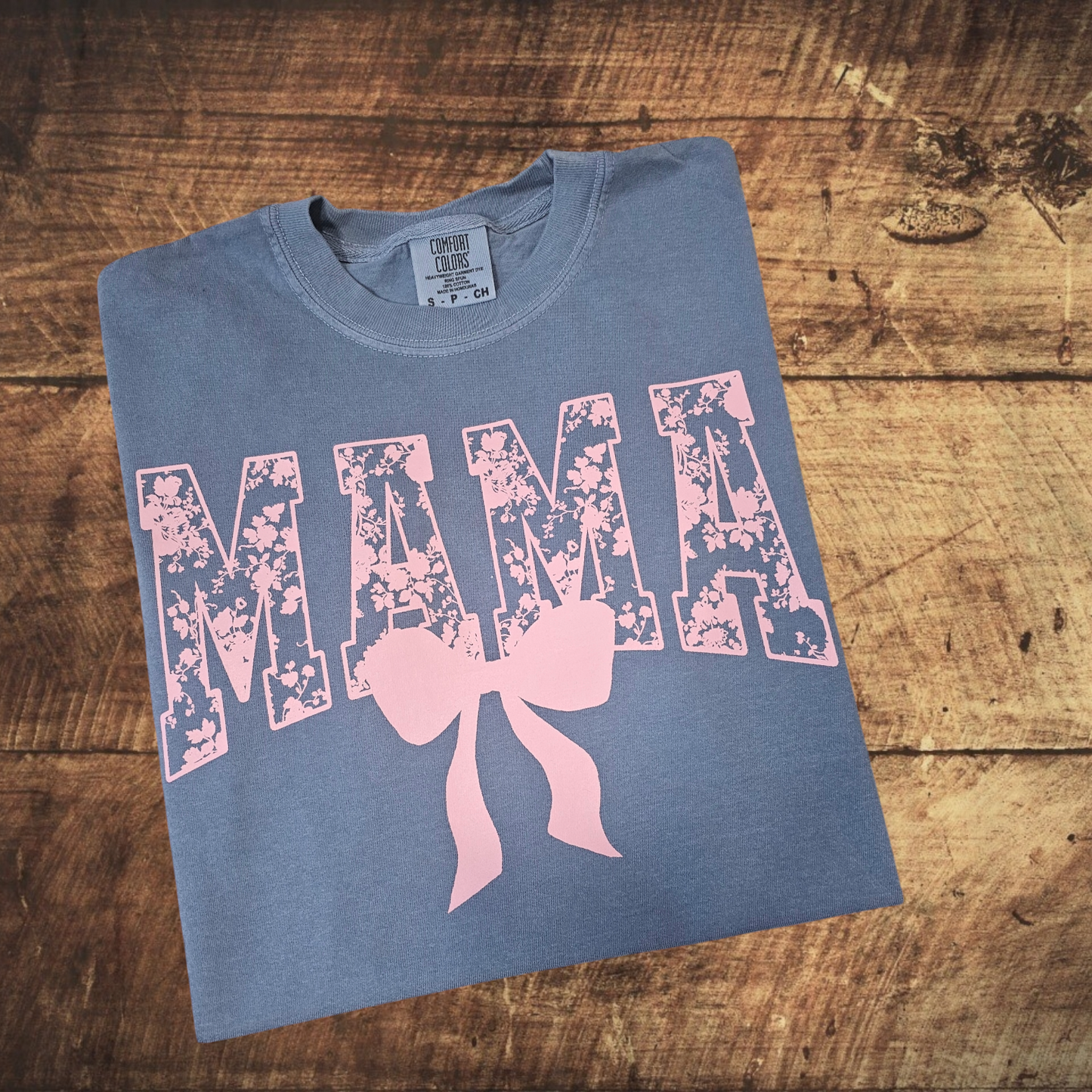 Mama Pink Floral Print Graphic Tee