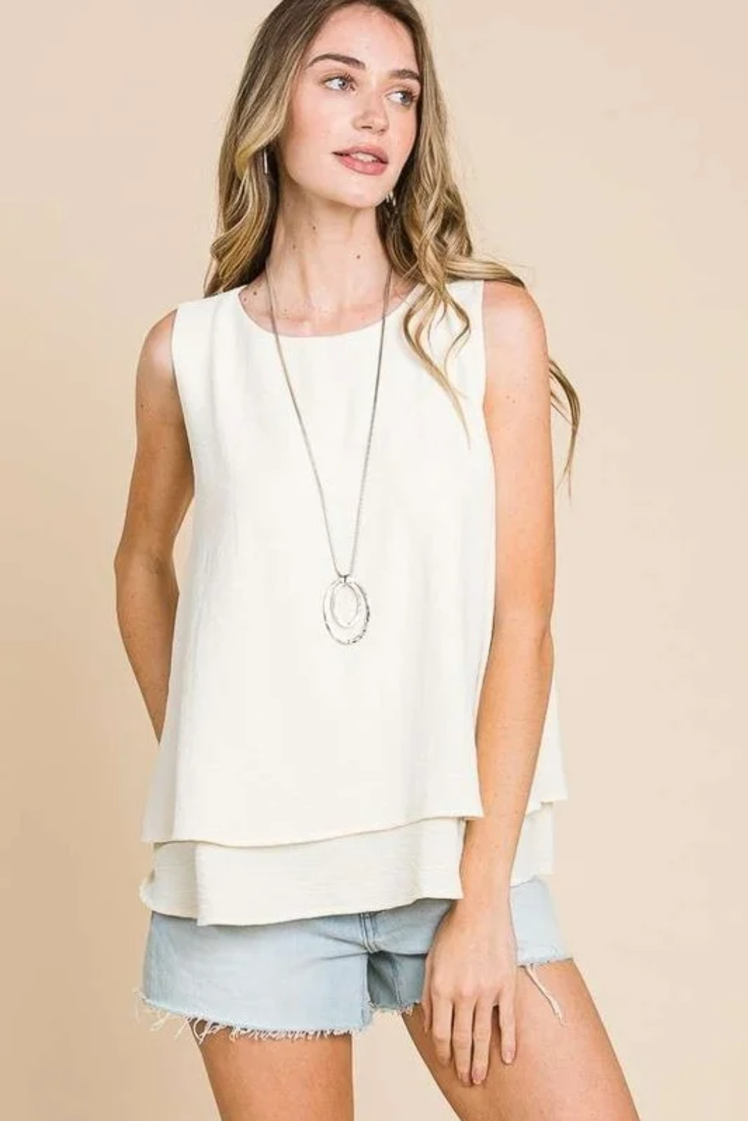 Double Tiered Flare Airflow Tank Top