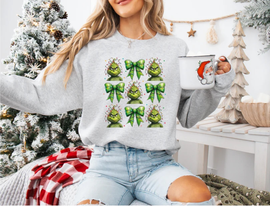 Grinch Coqutte Tee Shirt or Sweatshirt
