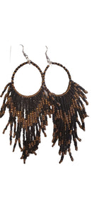 Black and Gold Sea Bead Earrings