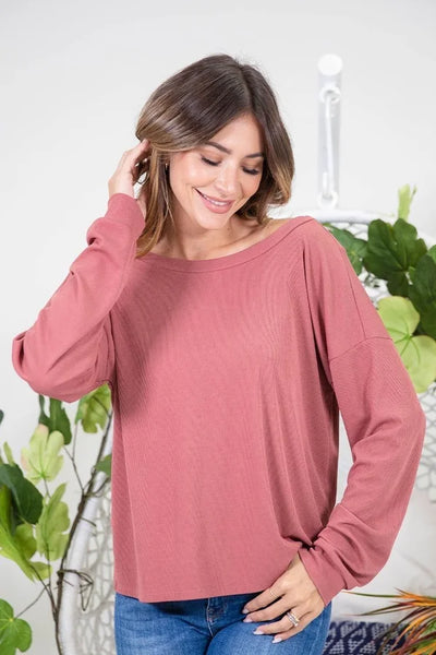 Long sleeve blouse with a long V open back