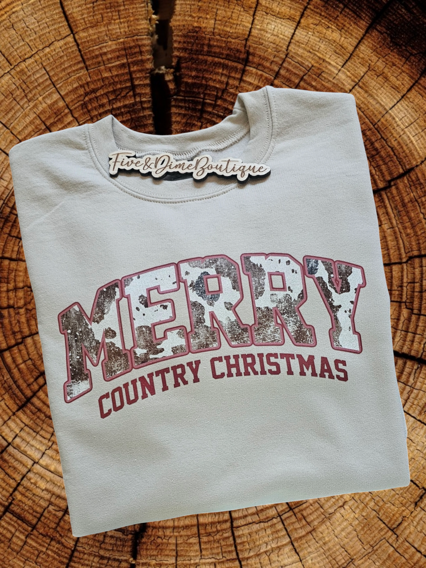 Merry Country Christmas Glitter Comfort Color Tee or Crewneck