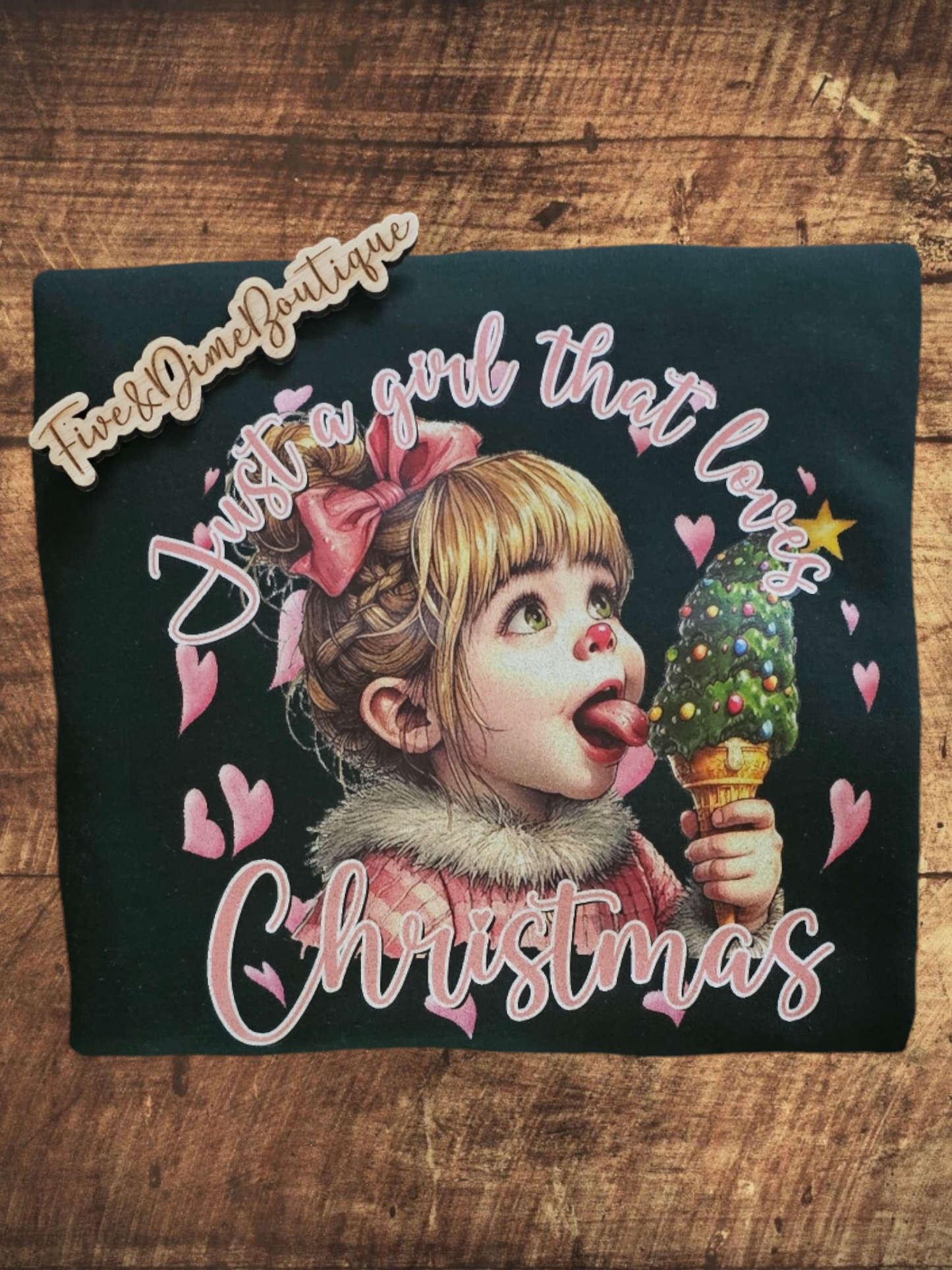 Just a Girl who Loves Christmas Glitter Sweatshirt or Tee