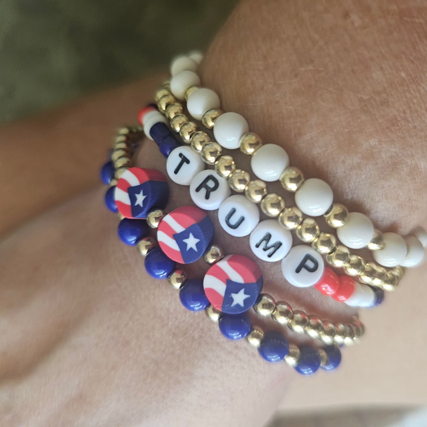 Trump Maga Stretch Bracelet Set