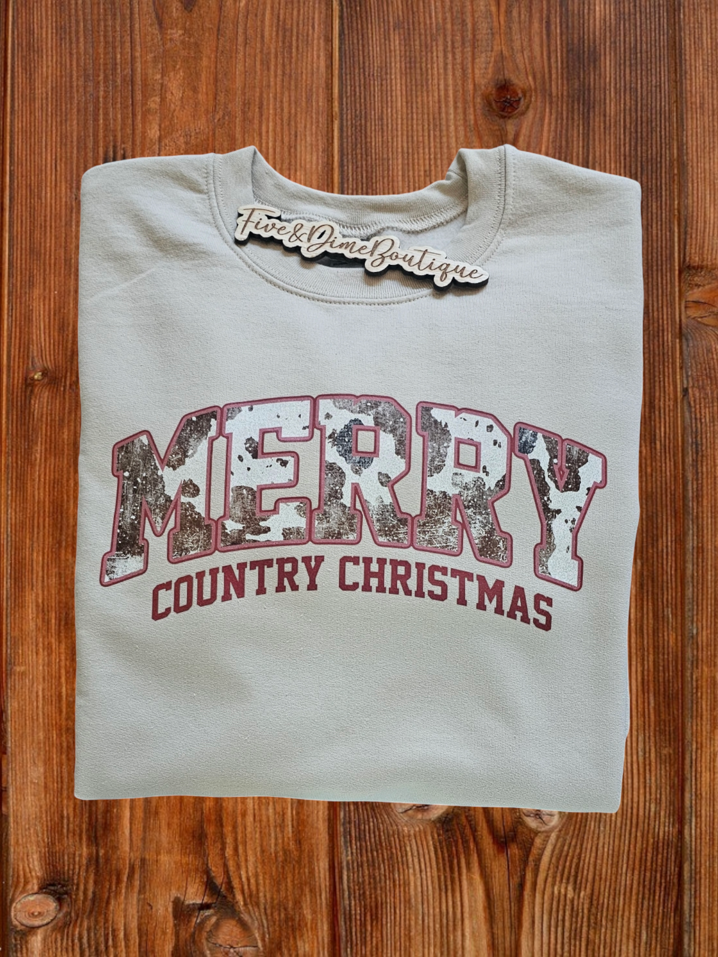 Merry Country Christmas Glitter Comfort Color Tee or Crewneck