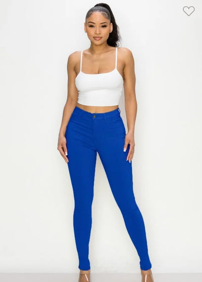HIGH WAISTED Royal COLORED SUPER-STRETCH SKINNY JEANS