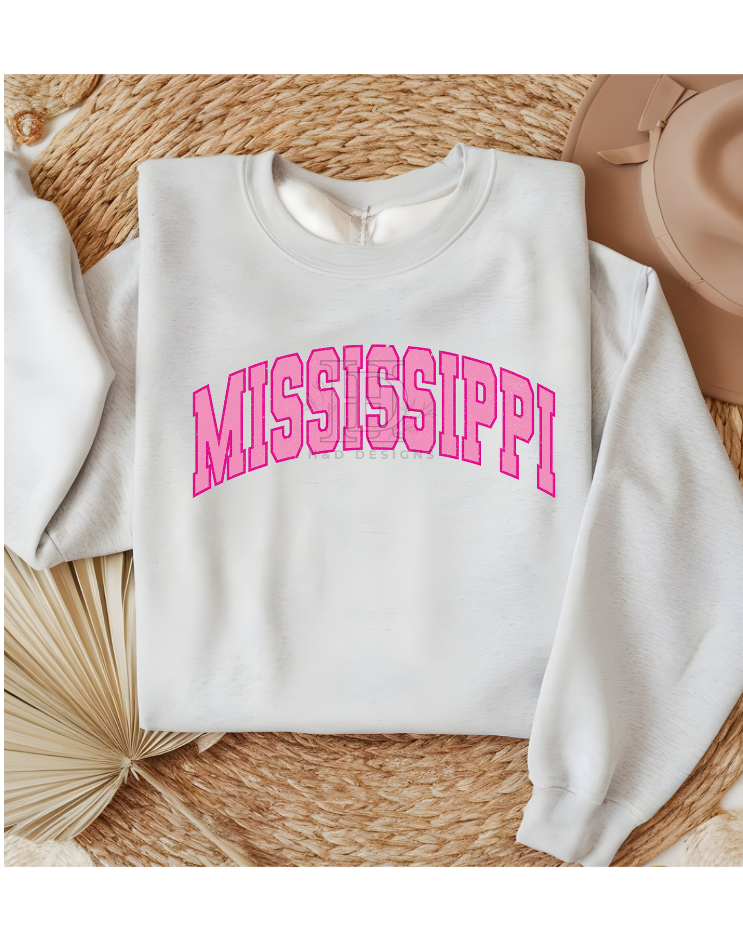 Girly Pink Varsity State Sweatshirt Vintage College State