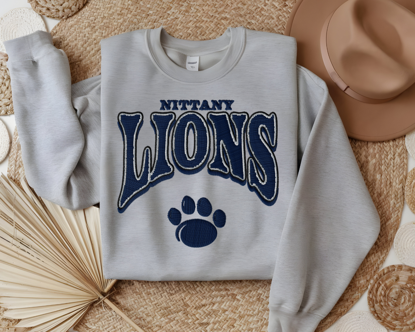 Faux Embroidered Gameday Crewneck