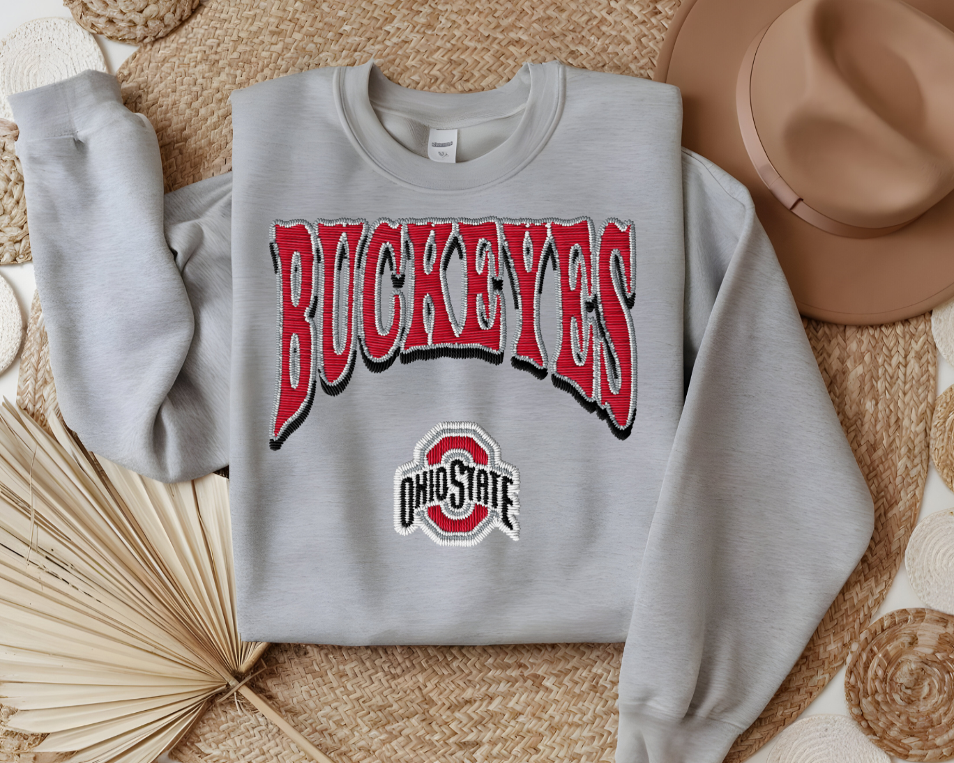 Faux Embroidered Gameday Crewneck