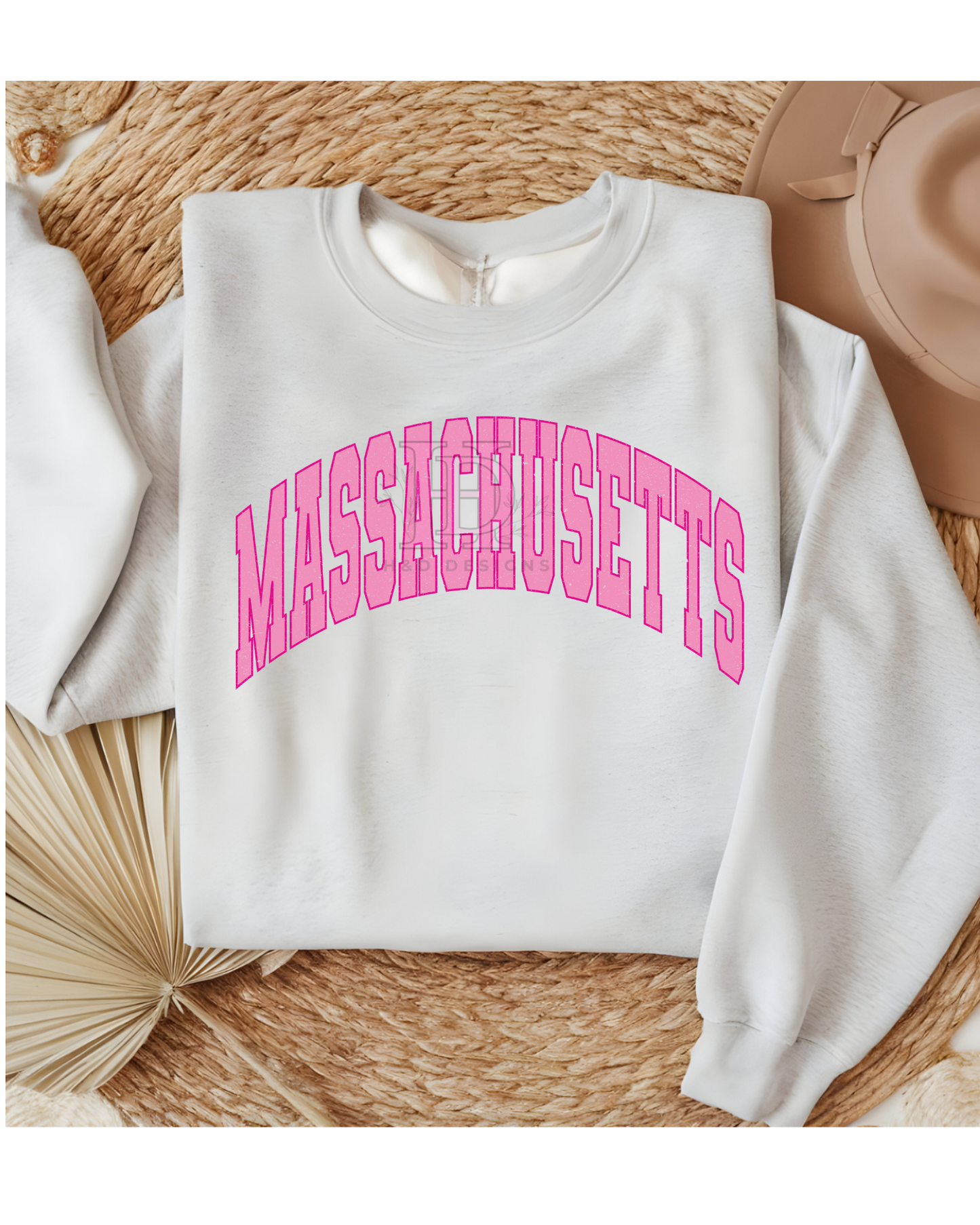 Girly Pink Varsity State Sweatshirt Vintage College State