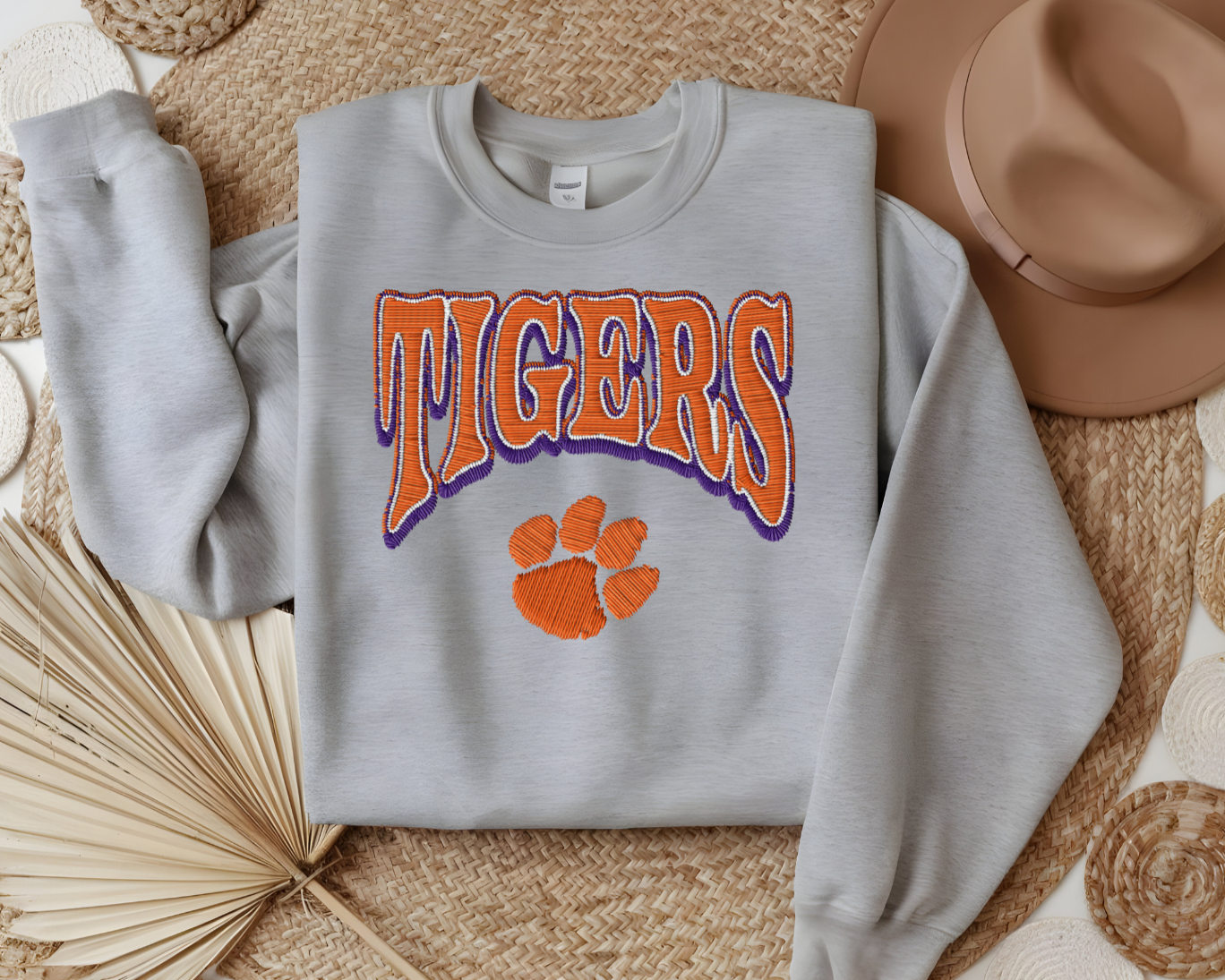 Faux Embroidered Gameday Crewneck
