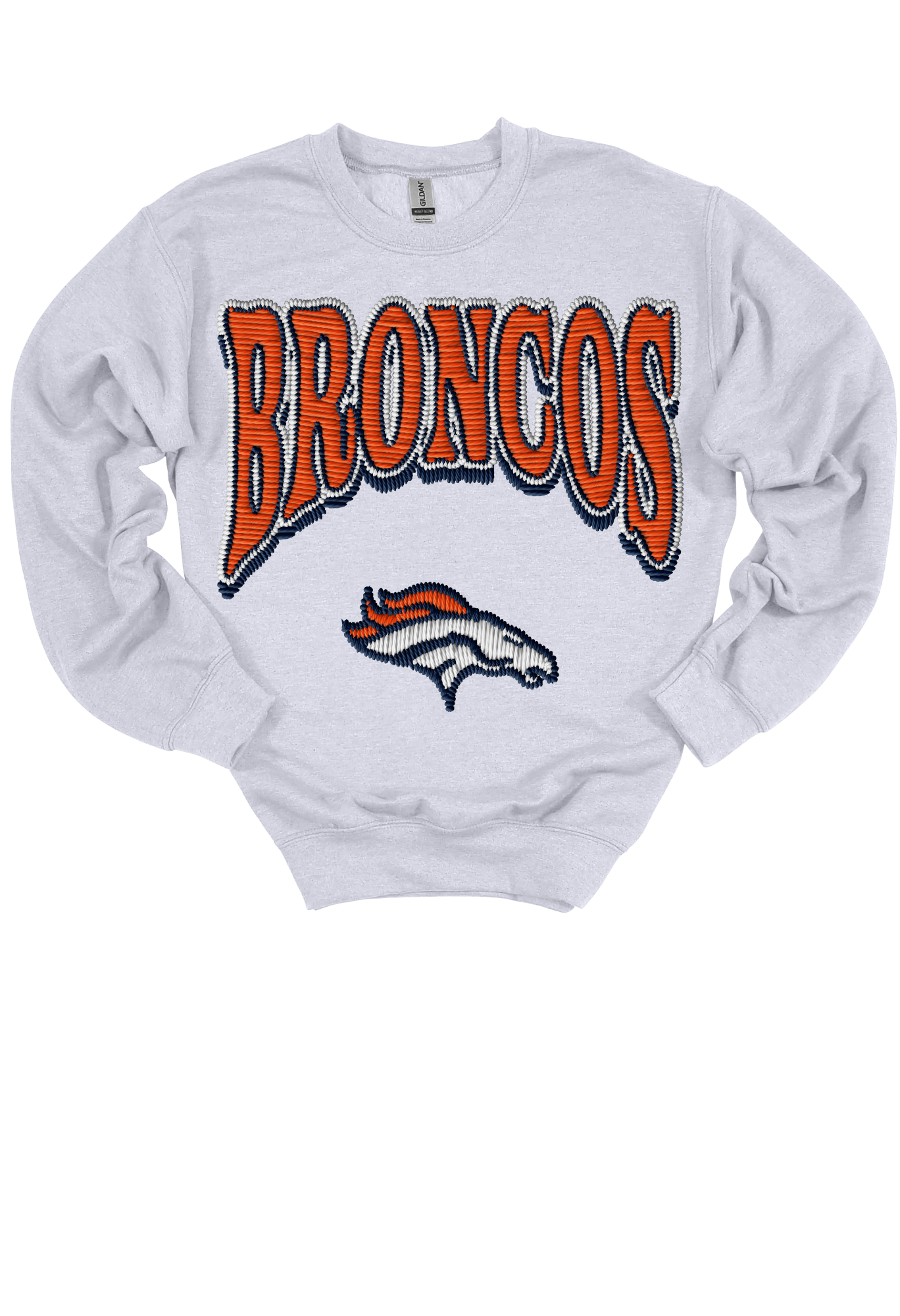 Faux Embroidery Broncos Gameday Sweatshirt