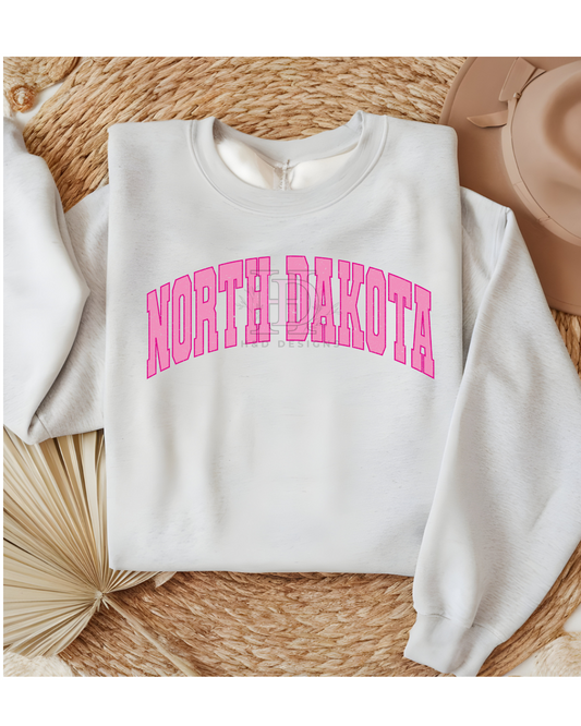 Girly Pink Varsity State Sweatshirt Vintage College State