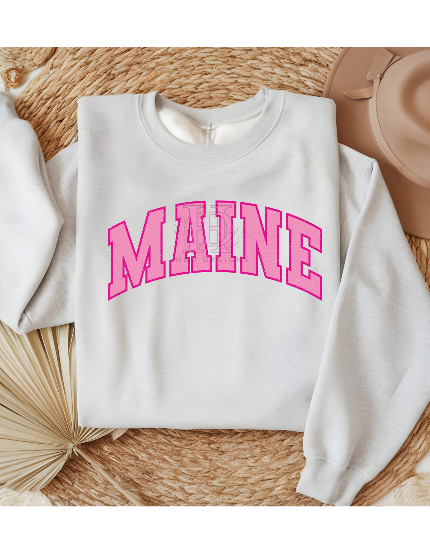 Girly Pink Varsity State Sweatshirt Vintage College State