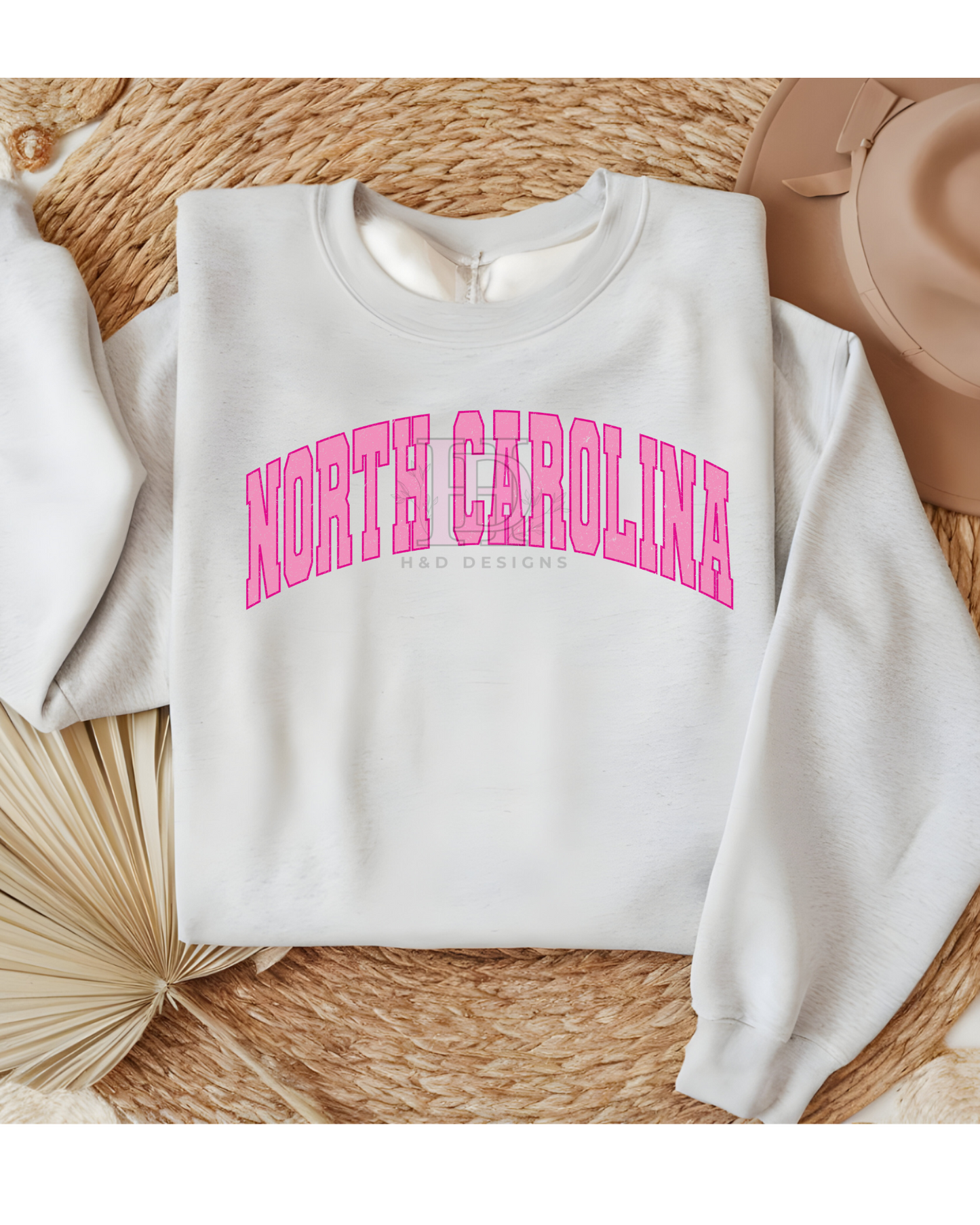 Girly Pink Varsity State Sweatshirt Vintage College State