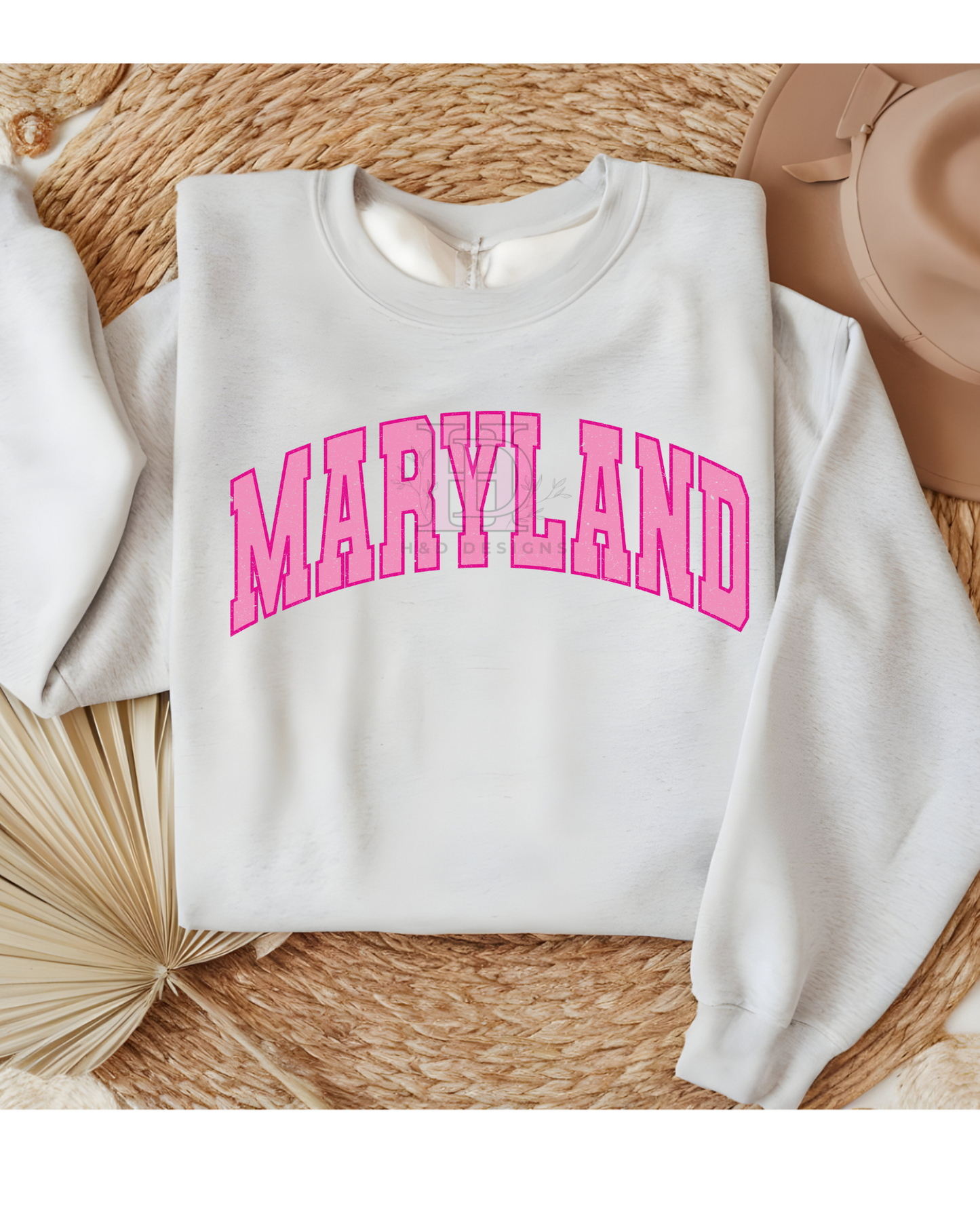 Girly Pink Varsity State Sweatshirt Vintage College State