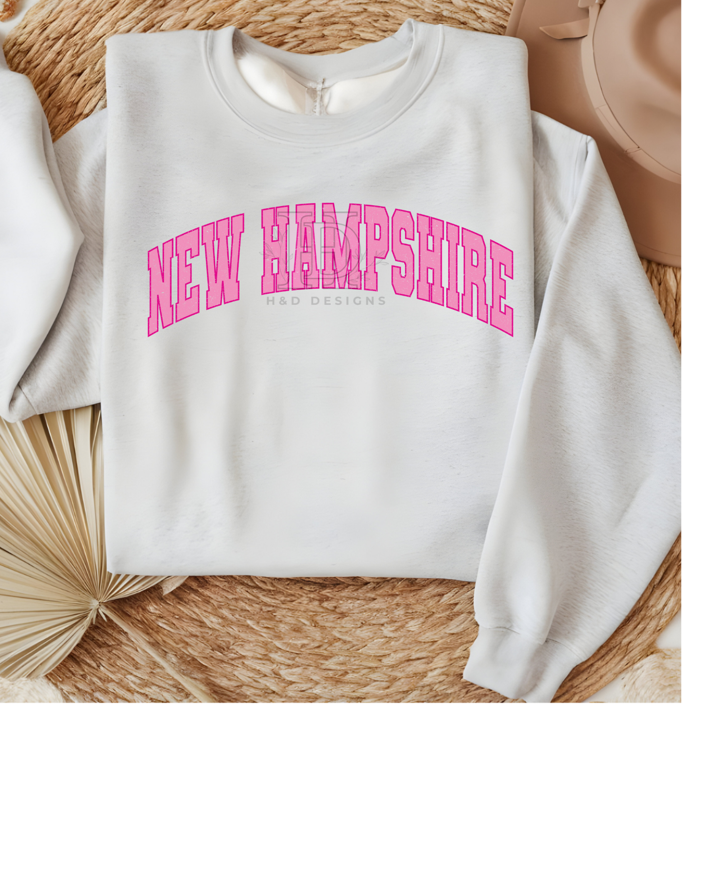 Girly Pink Varsity State Sweatshirt Vintage College State