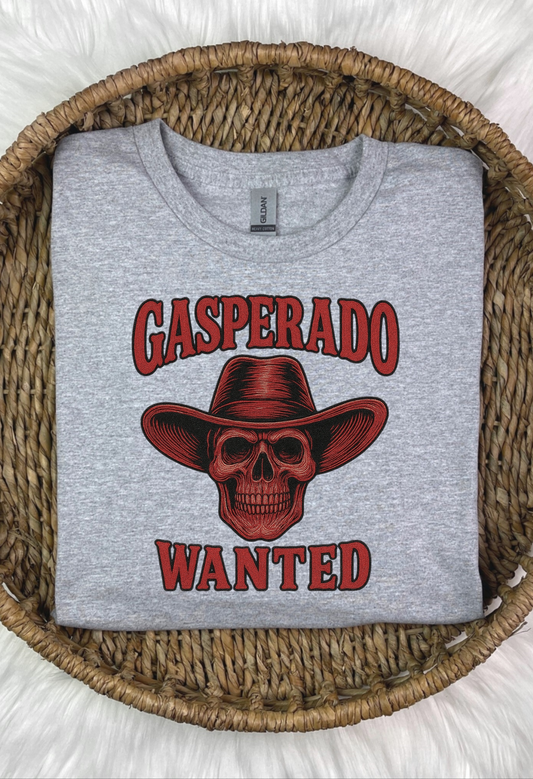 Faux Embroidery Gasperado Wanted Tee Shirt