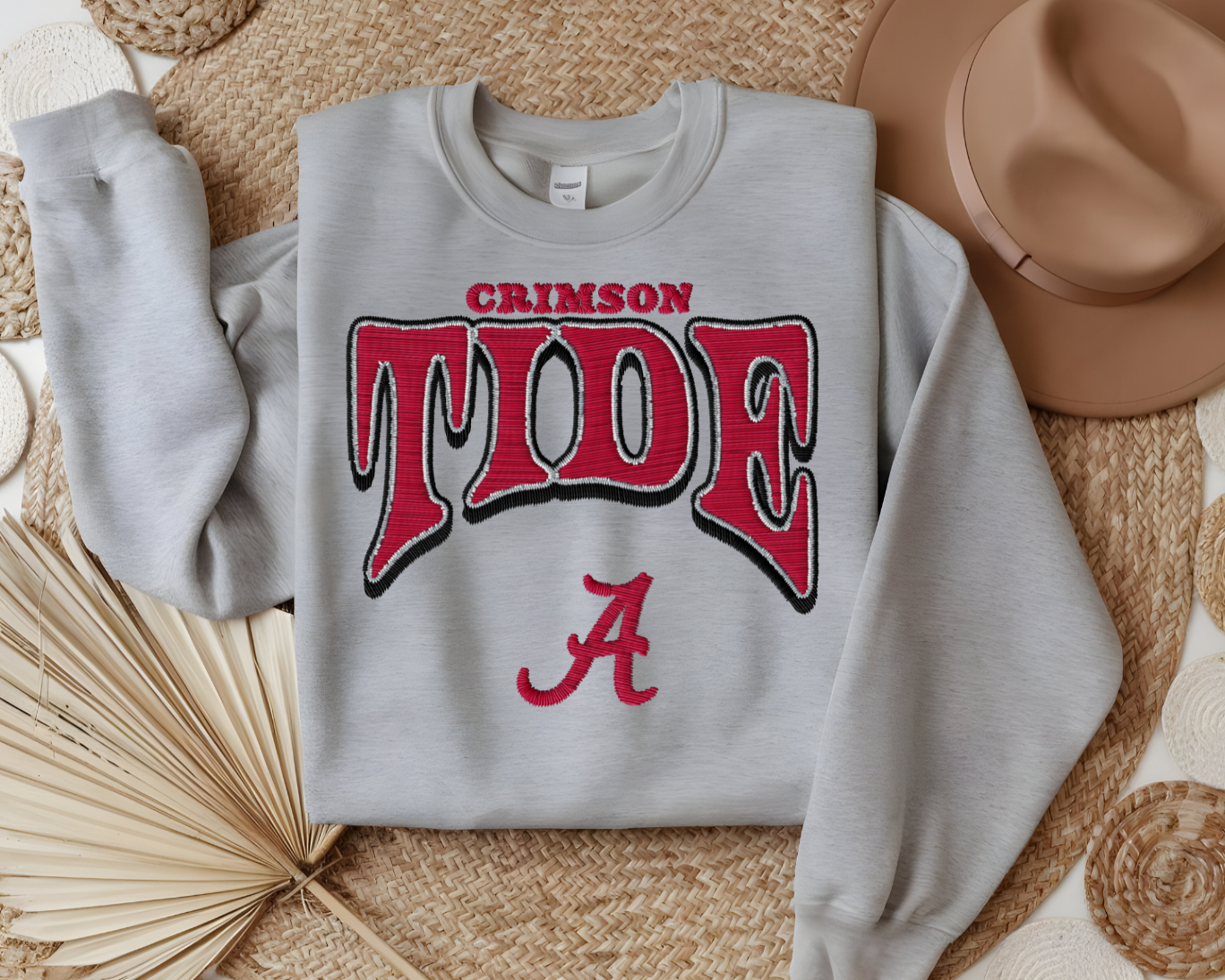 Faux Embroidered Gameday Crewneck
