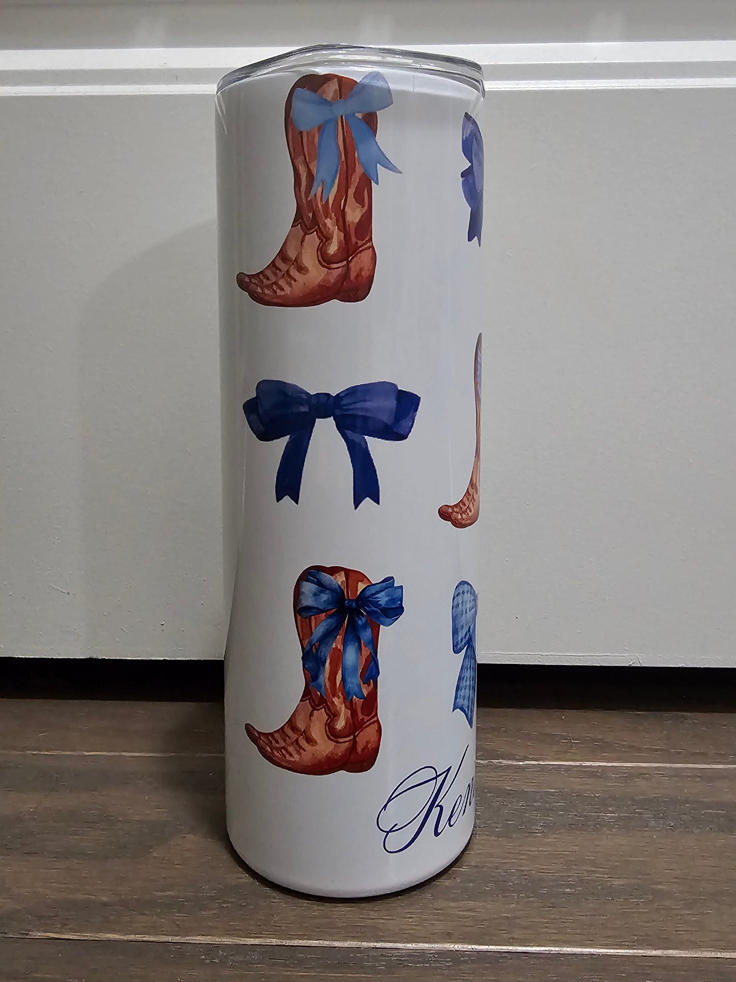 Blue Boots and Bows Tumbler