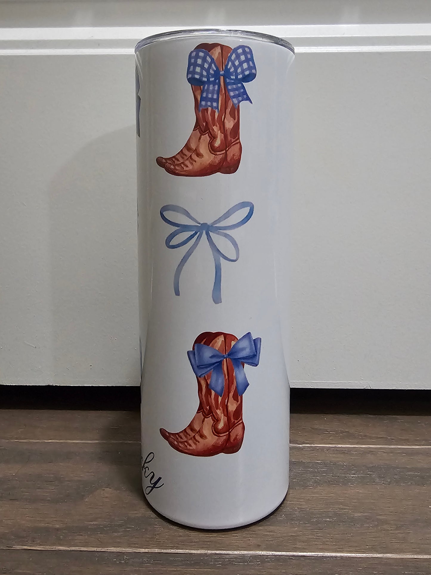 Blue Boots and Bows Tumbler