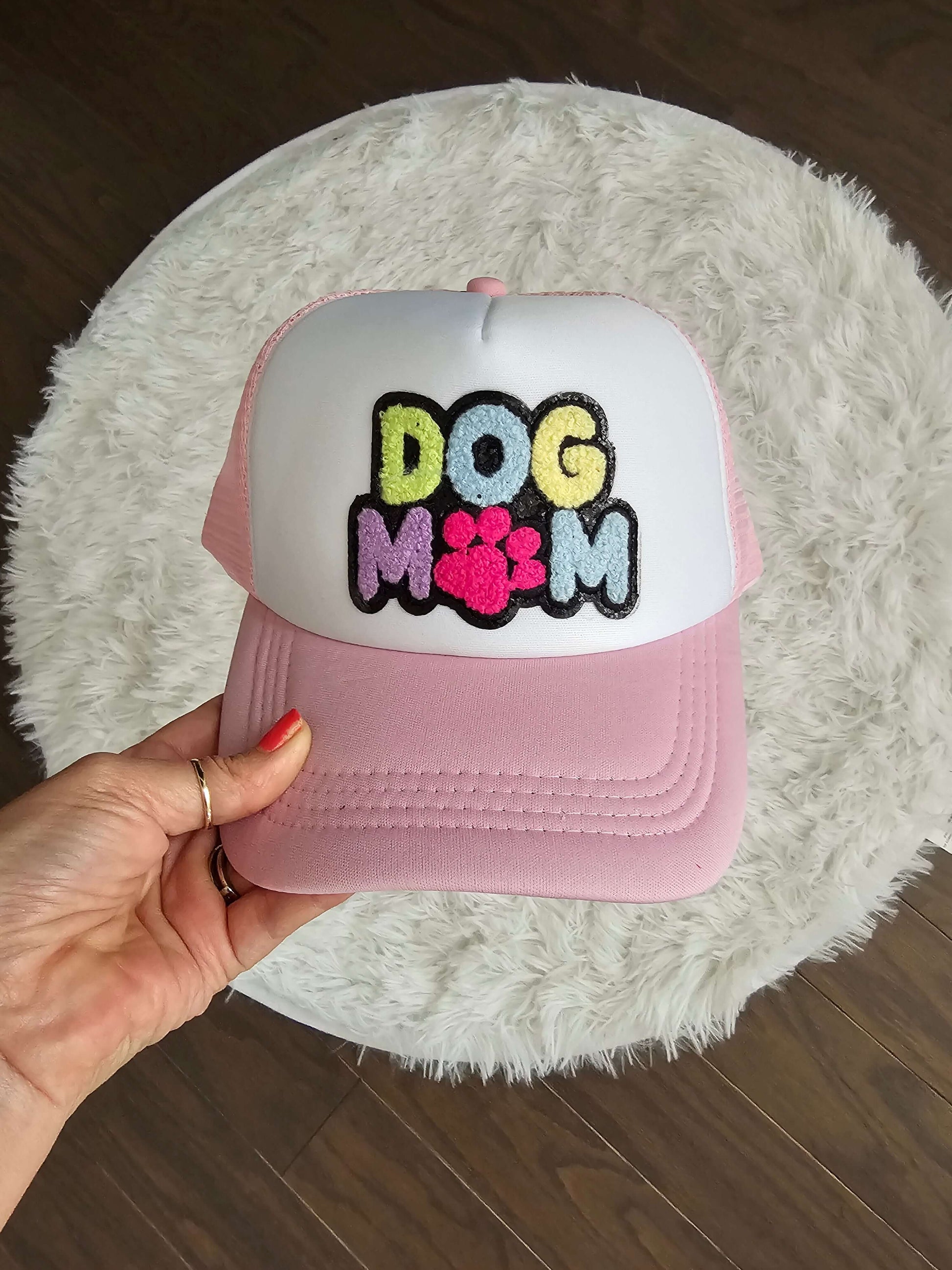 Dog Mom Chenille Patch Trucker Hat