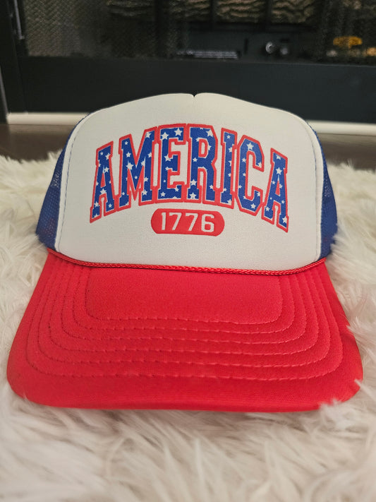 America Puff Print 🇺🇸 Trucker Hat