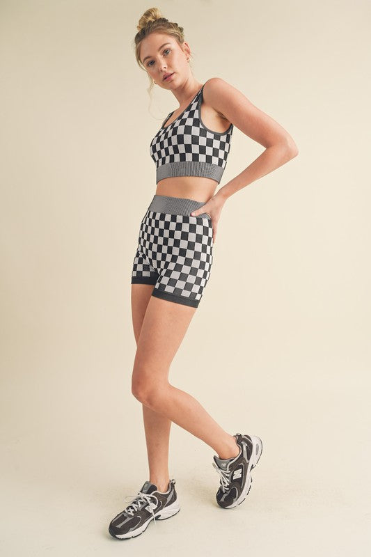 Checkmate Cropped Two Piece Set