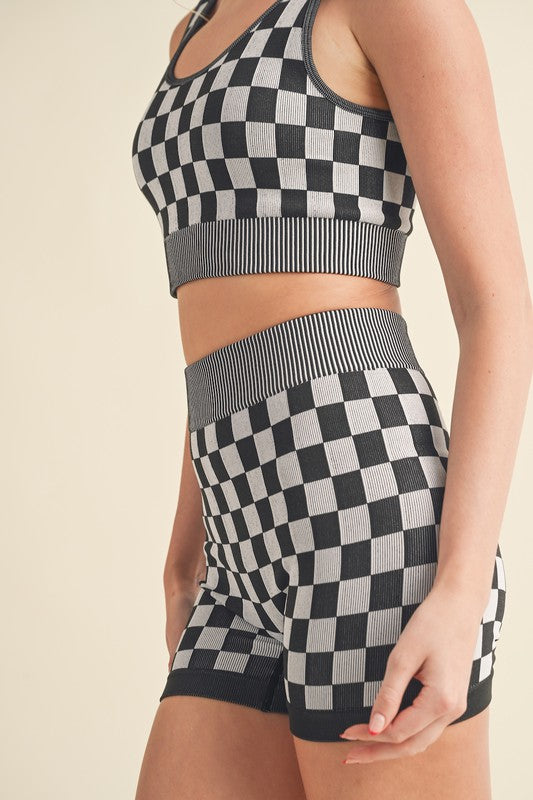 Checkmate Cropped Two Piece Set