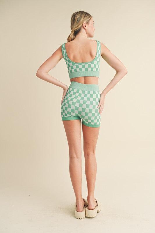 Checkmate Cropped Two Piece Set
