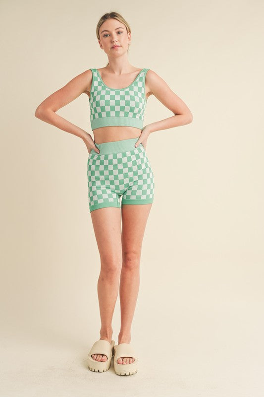Checkmate Cropped Two Piece Set