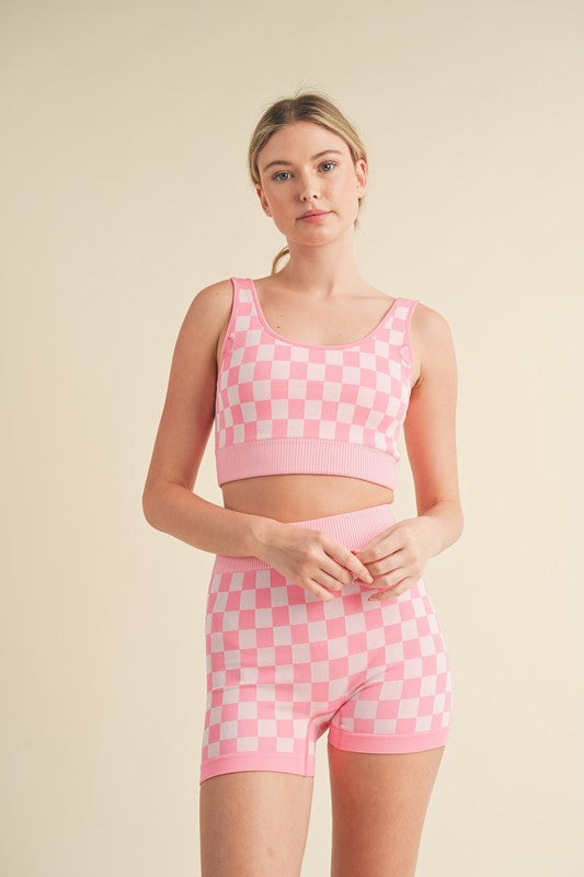 Checkmate Cropped Two Piece Set