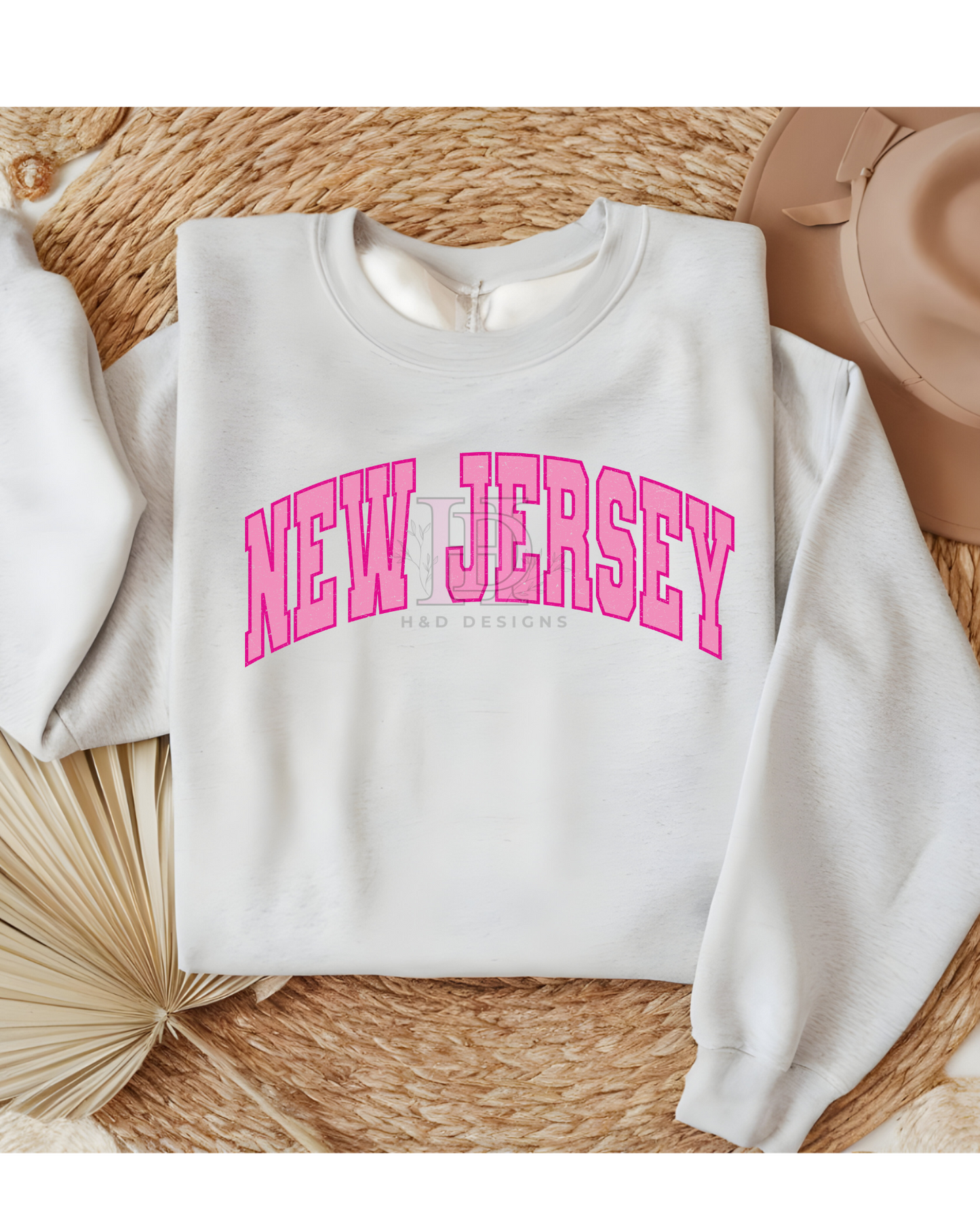 Girly Pink Varsity State Sweatshirt Vintage College State