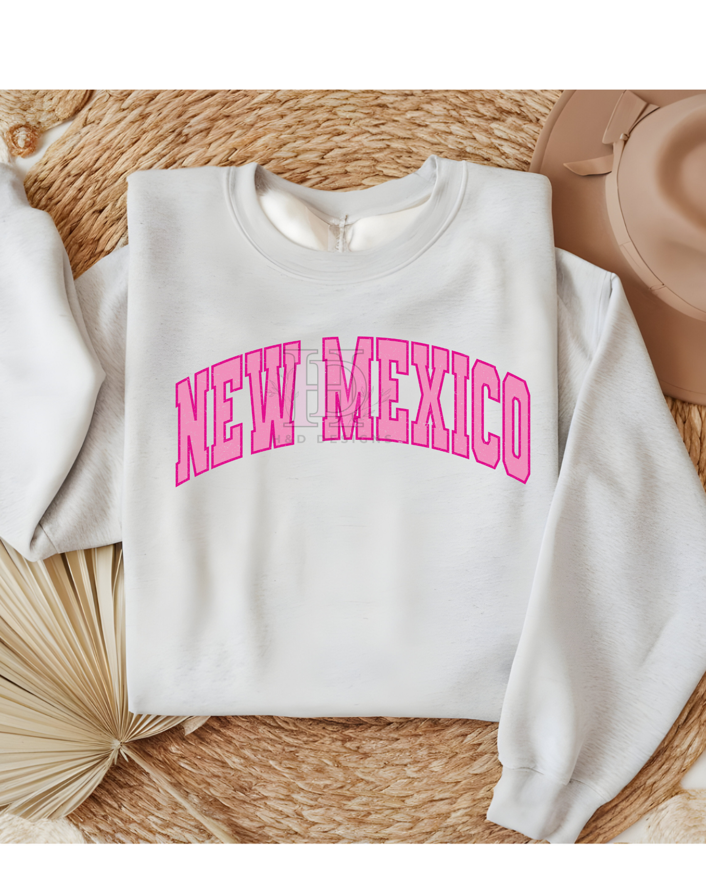 Girly Pink Varsity State Sweatshirt Vintage College State